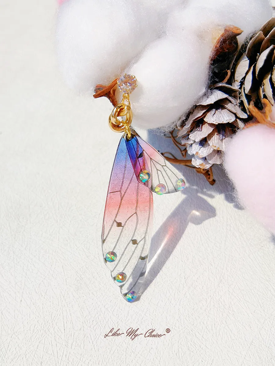 Butterfly Wing Asymmetrical Earring Crystal Diamond Earring sold by Like My Choice product image thumbnail 4