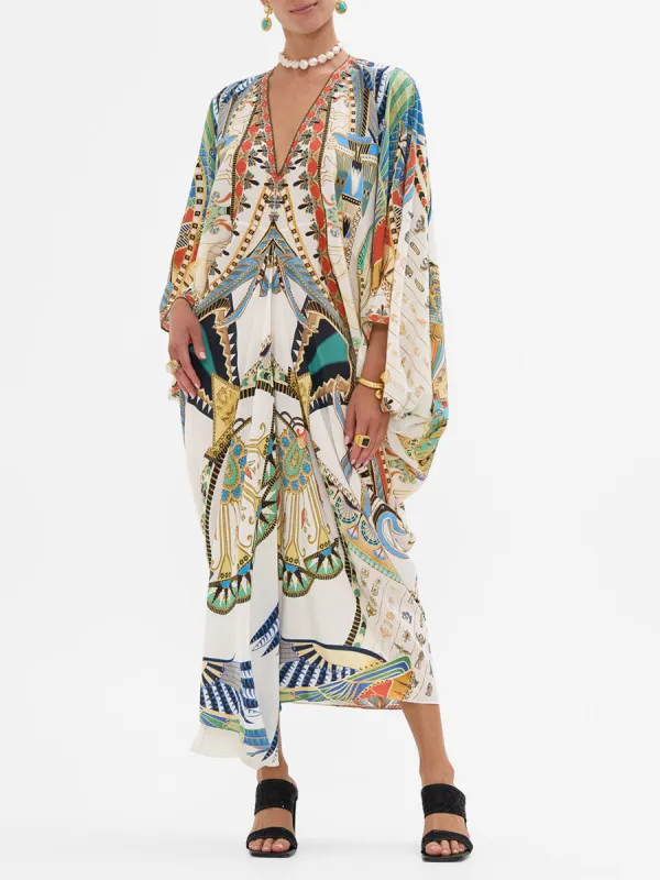 Exquisite Satin Vintage Print Loose Maxi Dress sold by Like My Choice