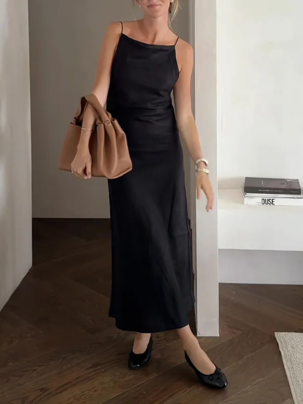 Modern Classic Backless Twill Sling Dress sold by Like My Choice