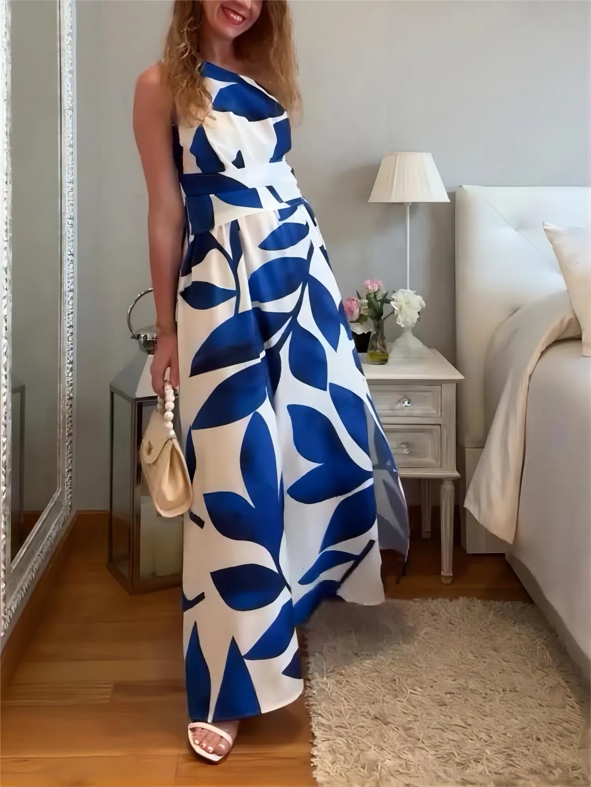 Exquisite Floral Print One-Shoulder Maxi Dress sold by Like My Choice