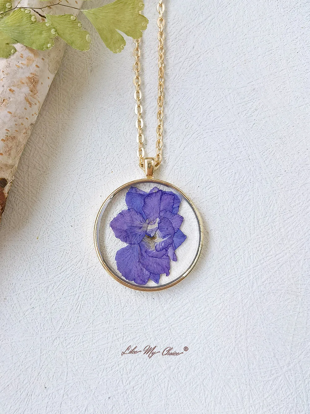 Violets Pressed Flower Necklace sold by Like My Choice product image thumbnail 4