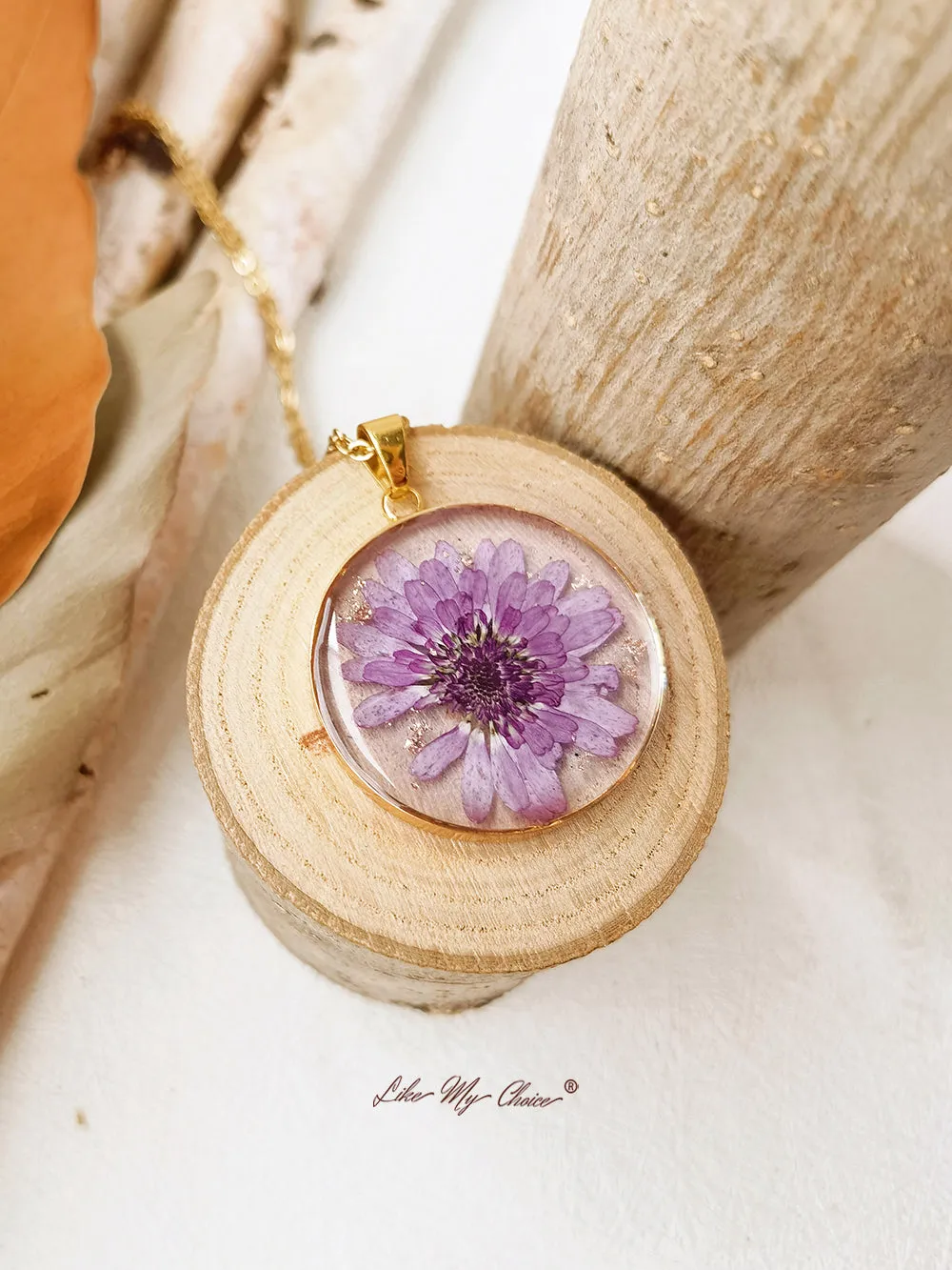 Resin Dried Flower Necklace for Nature Lovers sold by Like My Choice product image thumbnail 3
