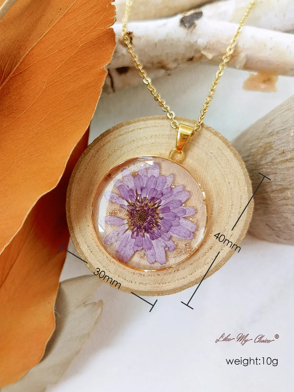 Resin Dried Flower Necklace for Nature Lovers sold by Like My Choice product image thumbnail 4