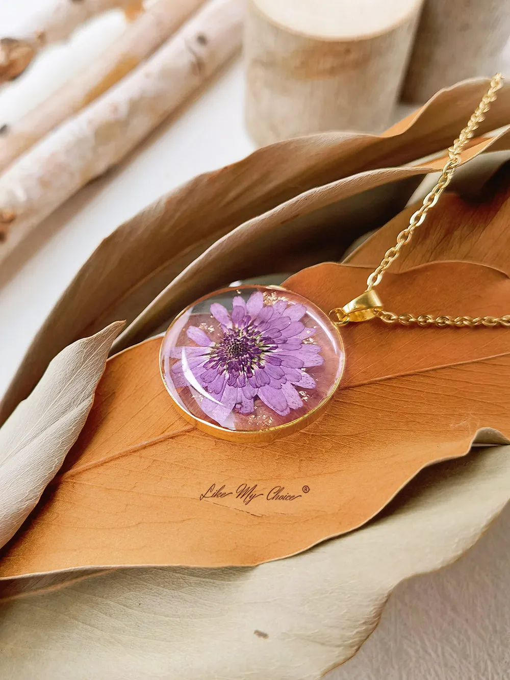 Resin Dried Flower Necklace for Nature Lovers sold by Like My Choice product image thumbnail 2