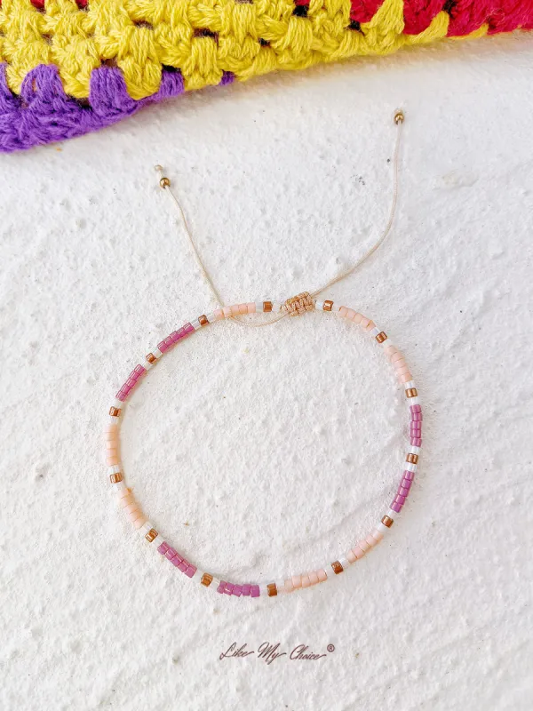 Adjustable Drawstring Beaded Bracelet Color Match sold by Like My Choice