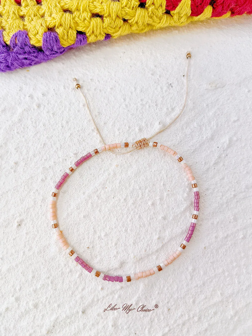 Adjustable Drawstring Beaded Bracelet Color Match sold by Like My Choice