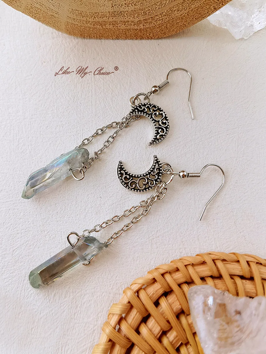 Vintage Hollow Moon Crystal Earrings sold by Like My Choice product image thumbnail 3