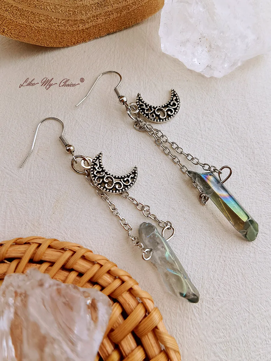 Vintage Hollow Moon Crystal Earrings sold by Like My Choice product image thumbnail 2