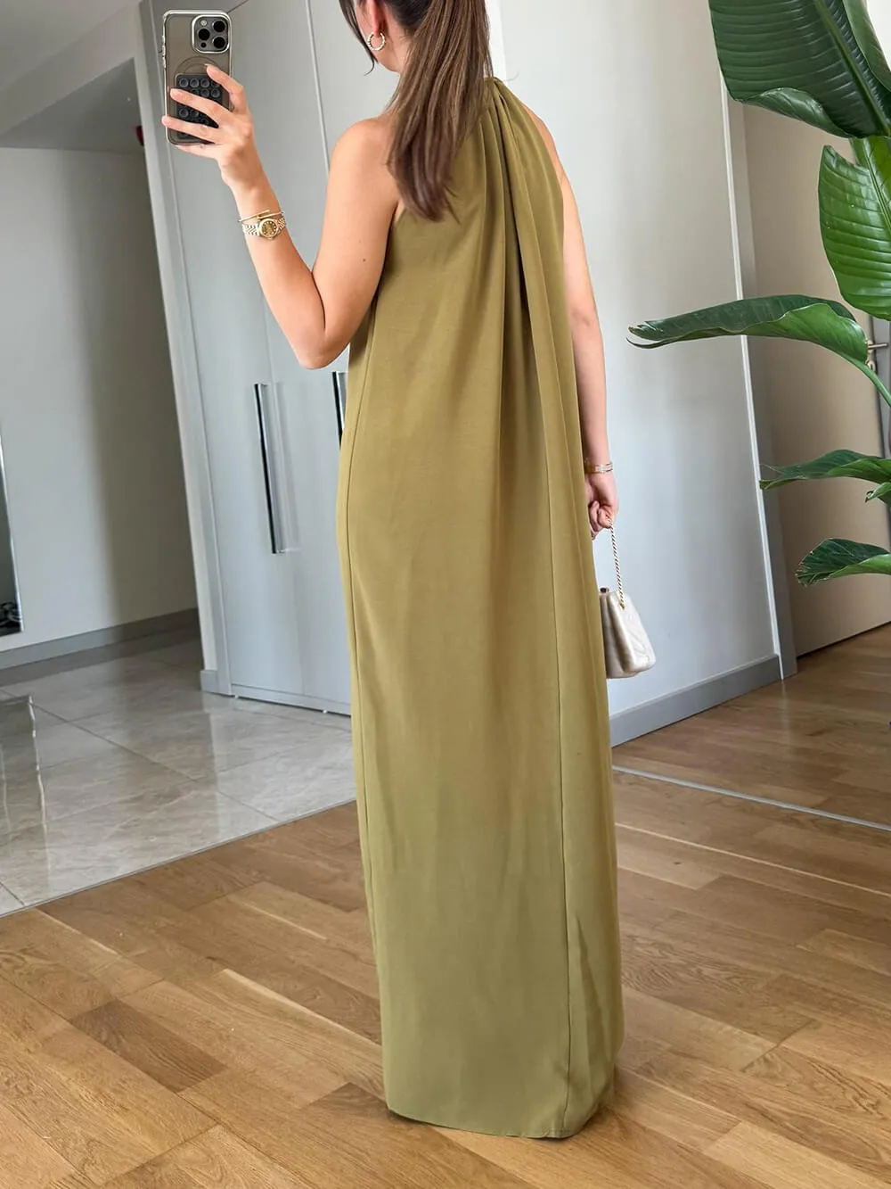 Classic Halter Neckline Maxi Dress sold by Like My Choice product image thumbnail 4