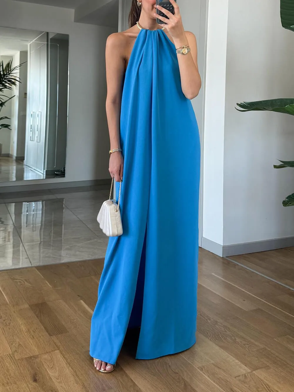 Classic Halter Neckline Maxi Dress sold by Like My Choice product image thumbnail 2