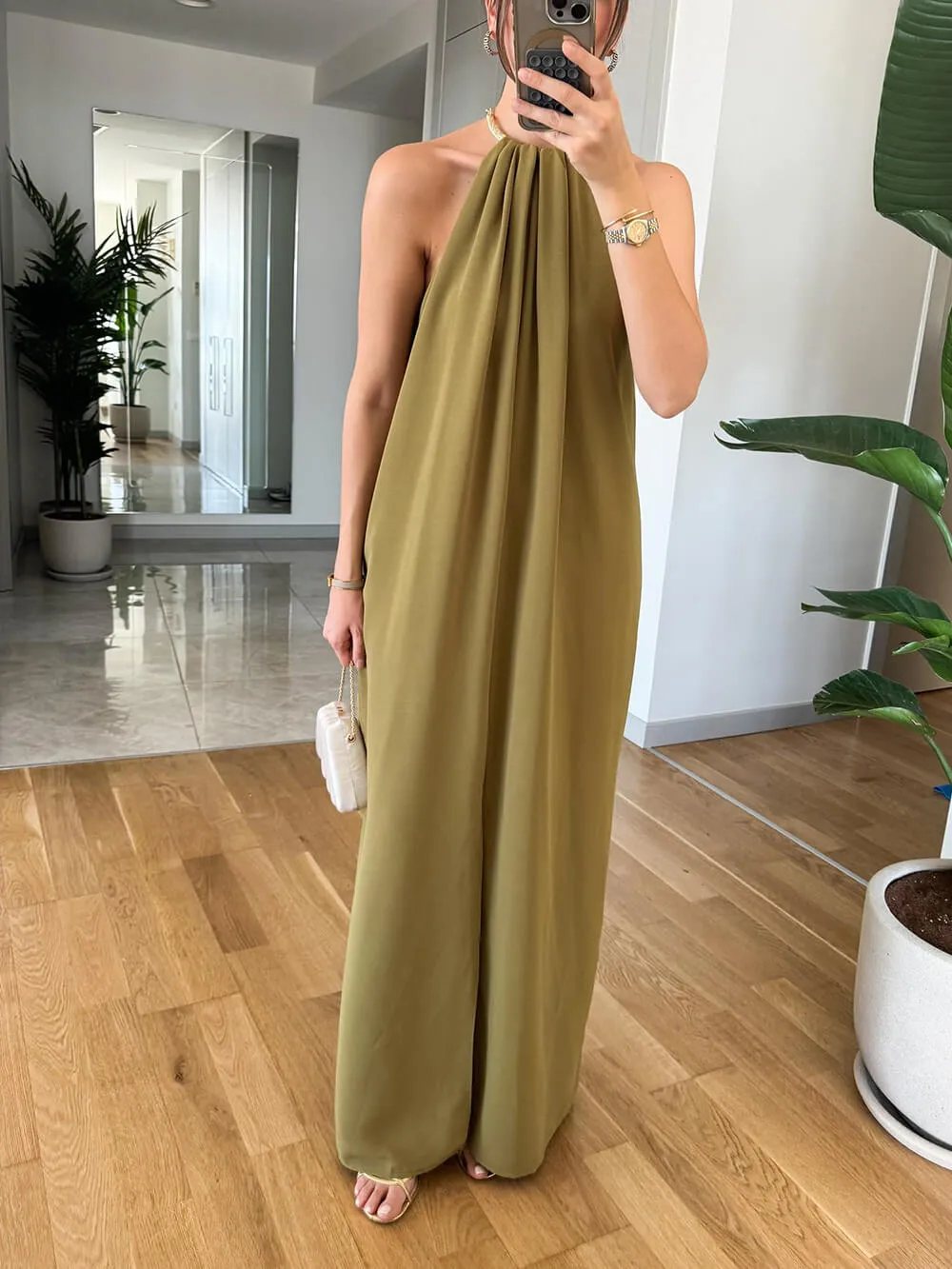 Classic Halter Neckline Maxi Dress sold by Like My Choice product image thumbnail 3