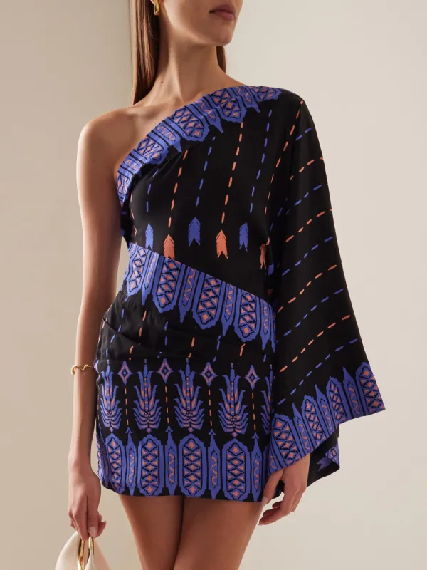Exquisite Retro Ethnic Print Asymmetrical Mini Dress sold by Like My Choice