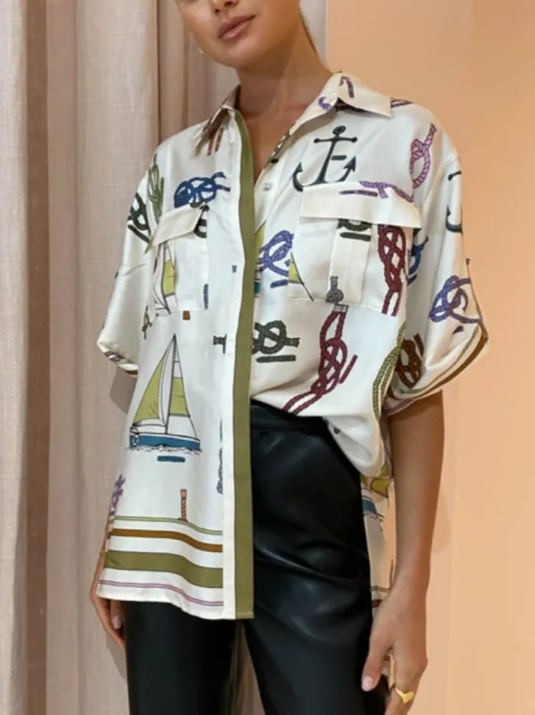 Hand-Drawn Nautical Motifs Shirt sold by Like My Choice