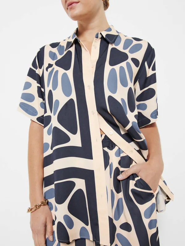Summer Vacation Style Unique Ethnic Print Loose Oversized Blouse sold by Like My Choice