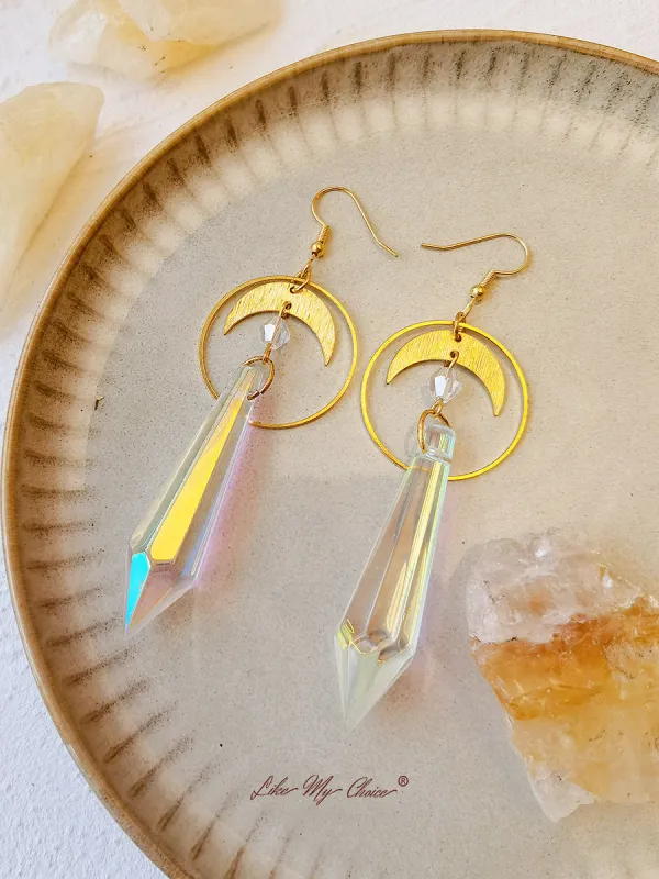 Boho Moon Crystal Earrings sold by Like My Choice
