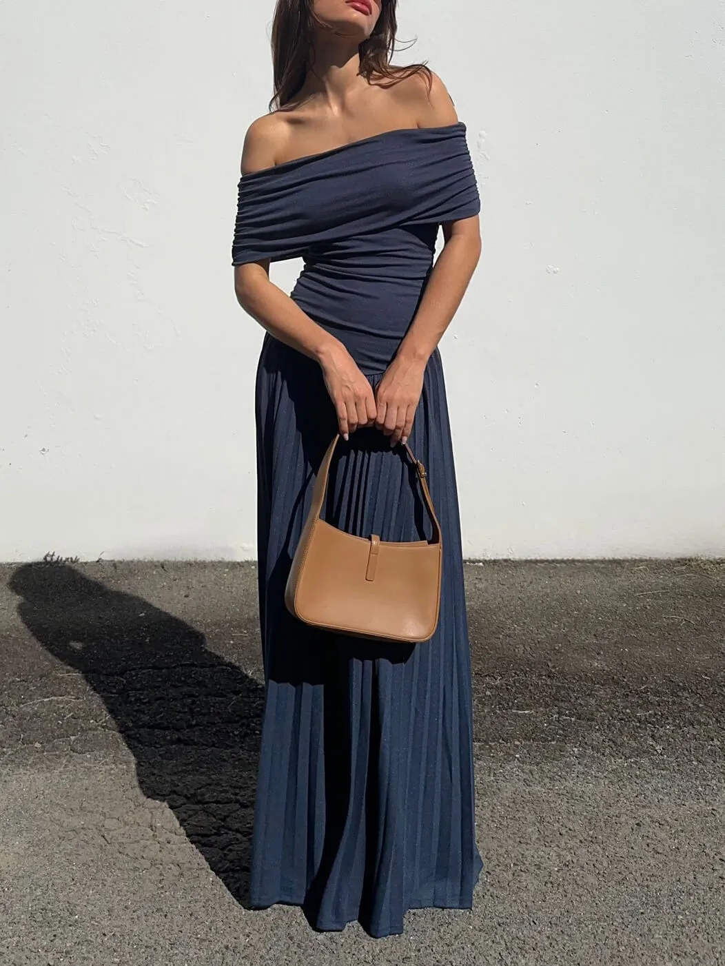 Elegant Sexy Off-the-shoulder Pleated Long Dress sold by Like My Choice product image thumbnail 2