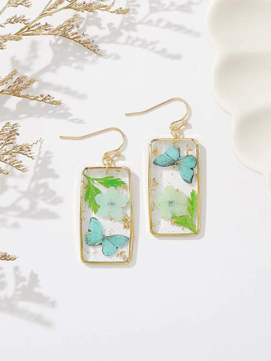 Butterfly Forget-Me-Not Rectangular Earrings sold by Like My Choice product image thumbnail 5
