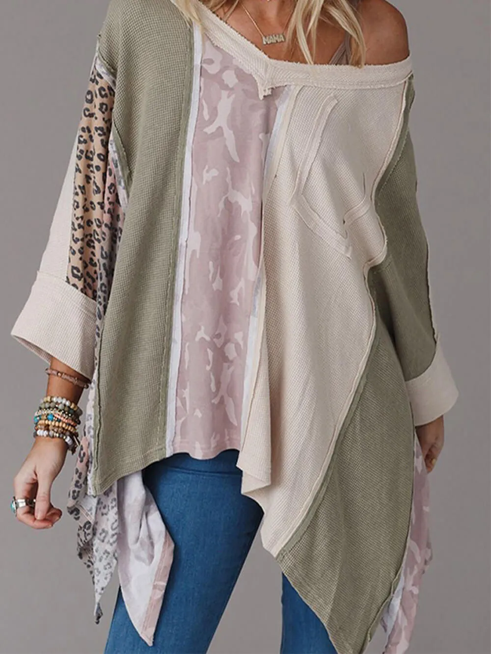 Casual Leopard Print Patchwork Sweatshirt sold by Like My Choice product image thumbnail 4