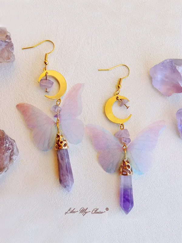 Monarch Butterfly Amethyst Boho Earrings sold by Like My Choice