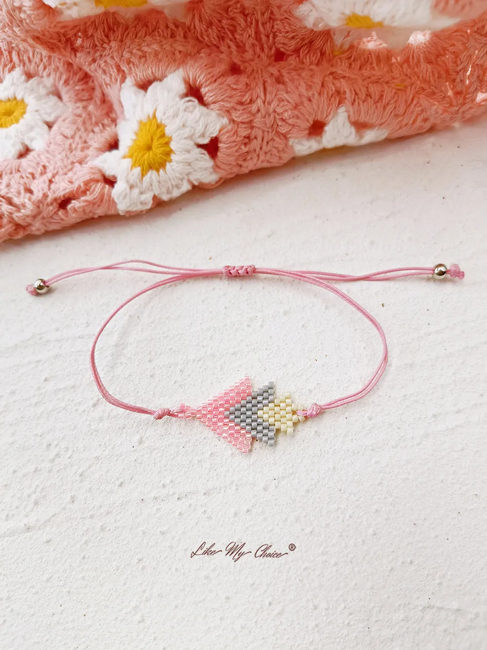 Adjustable Drawstring Beaded Bracelet Miyuki Palm Springs sold by Like My Choice