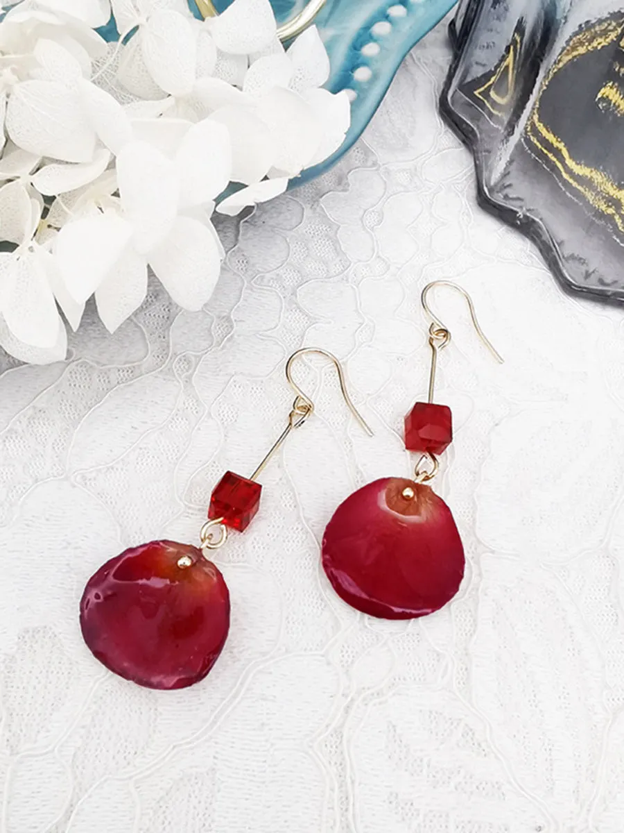 Dried Rose Petals Handmade DIY Epoxy Glass Earrings sold by Like My Choice product image thumbnail 2