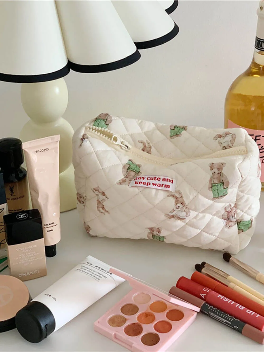 Portable Large Capacity Floral Bear Makeup Bag sold by Like My Choice product image thumbnail 3