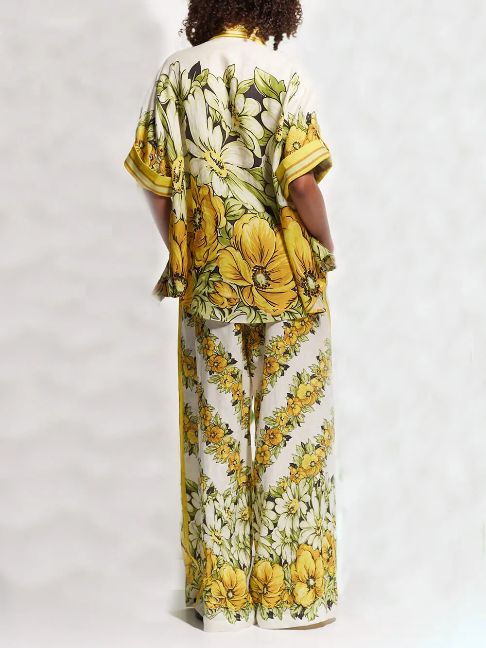 Classic Summer Oversized Cut Printed Pocket Wide Leg Pants sold by Like My Choice product image thumbnail 4