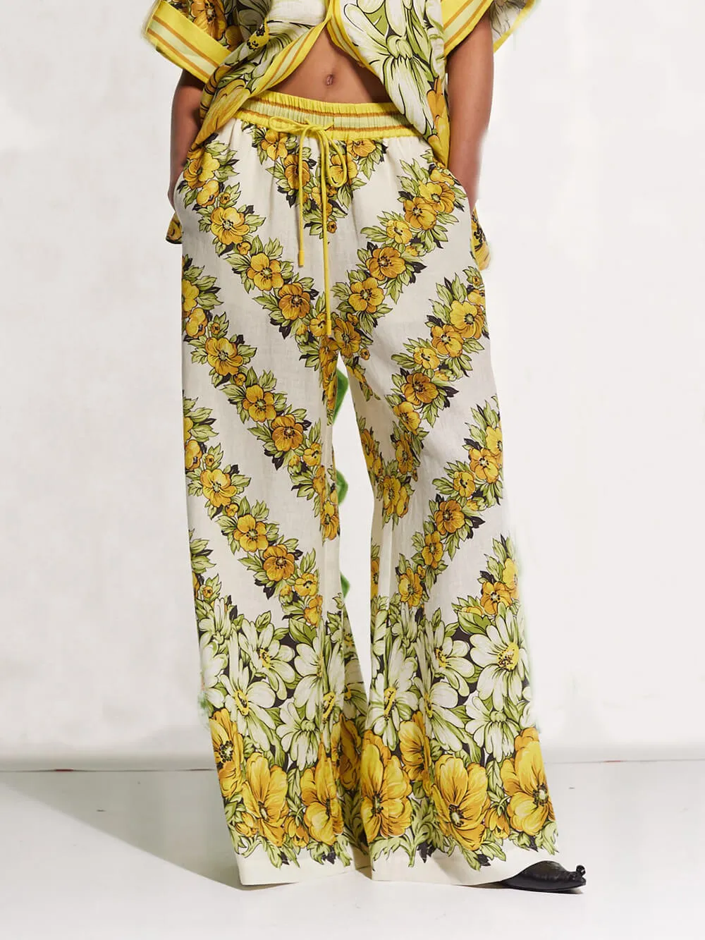 Classic Summer Oversized Cut Printed Pocket Wide Leg Pants sold by Like My Choice