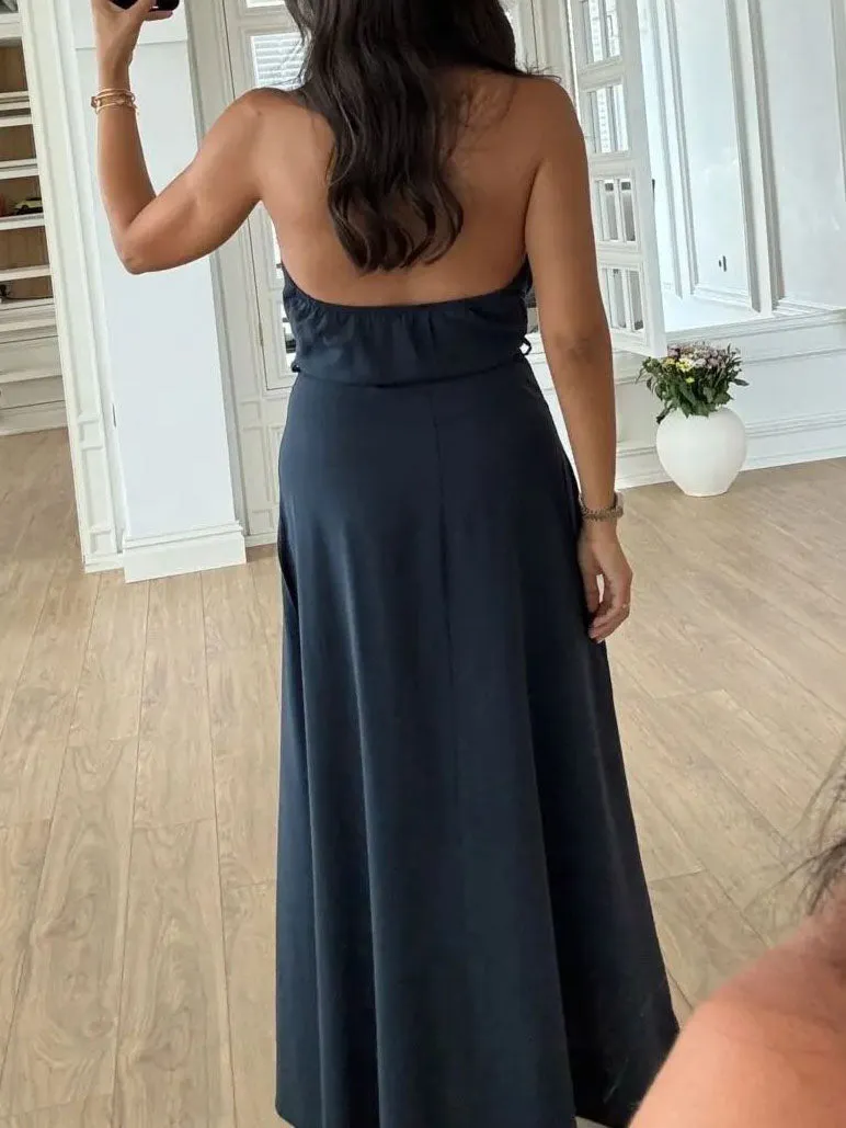 Casual Halterneck Deep V-Neck Midi Dress sold by Like My Choice product image thumbnail 3