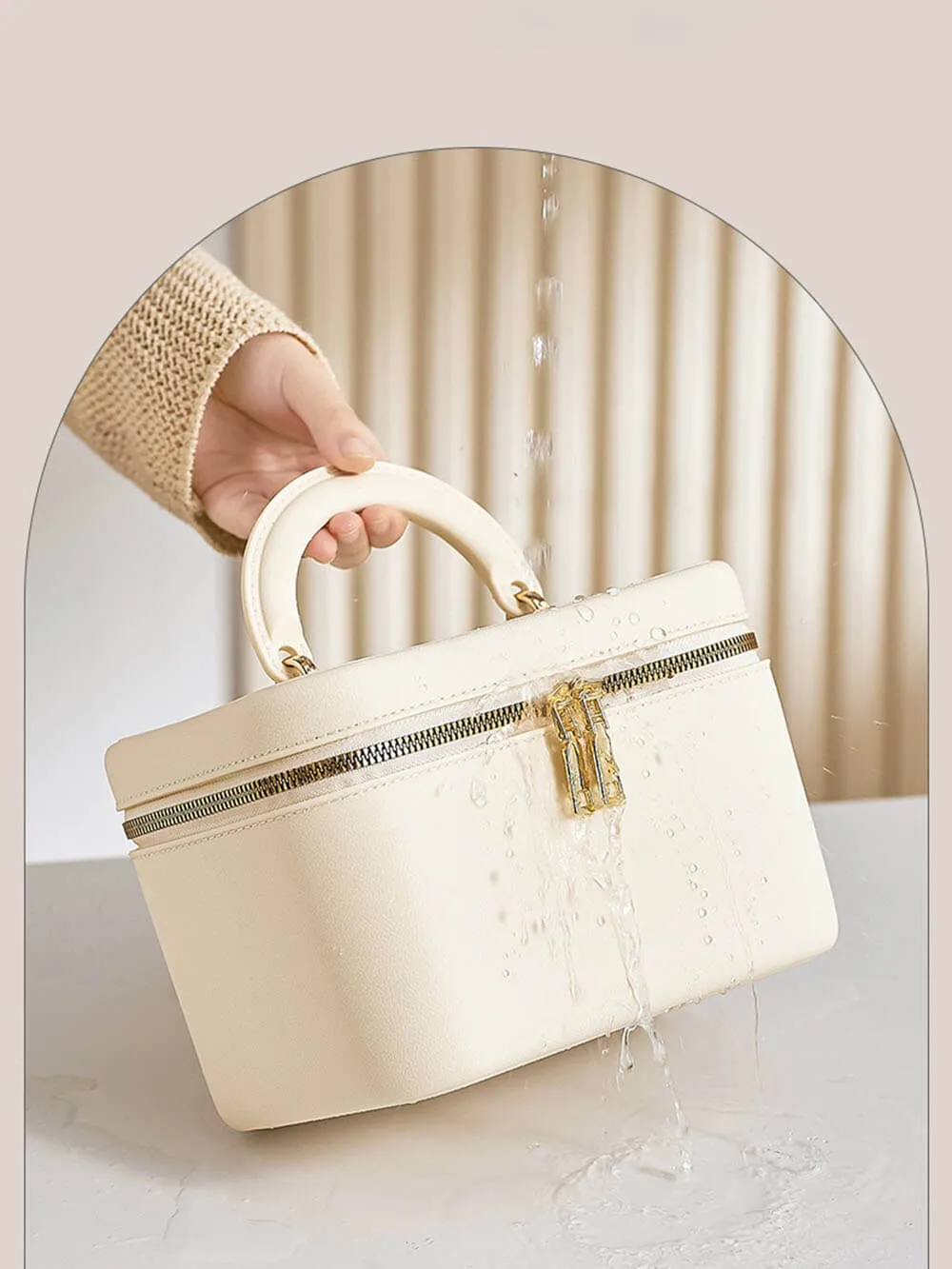 With Lid Waterproof Portable Makeup Bag sold by Like My Choice