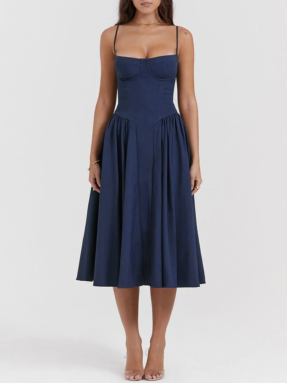 V-Neck Strapless Midi Dress sold by Like My Choice product image thumbnail 4