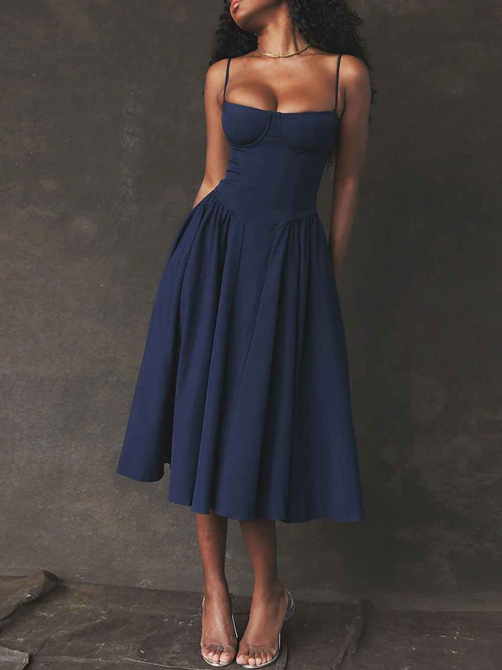 V-Neck Strapless Midi Dress sold by Like My Choice product image thumbnail 3