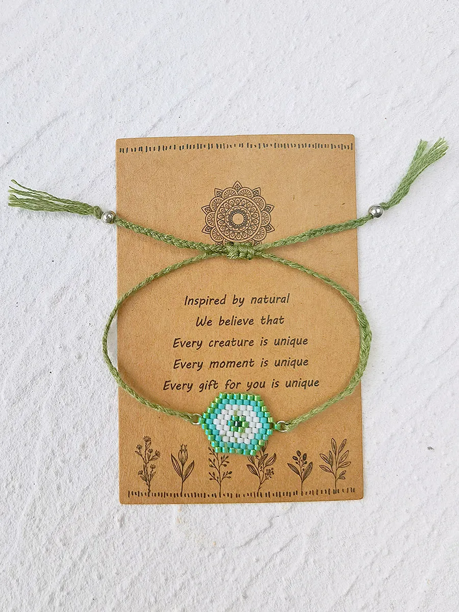 Adjustable Drawstring Beaded Bracelet Emerald Geometry sold by Like My Choice product image thumbnail 4