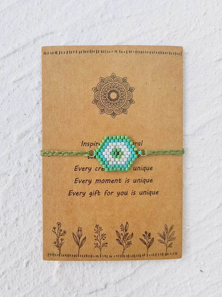 Adjustable Drawstring Beaded Bracelet Emerald Geometry sold by Like My Choice product image thumbnail 3