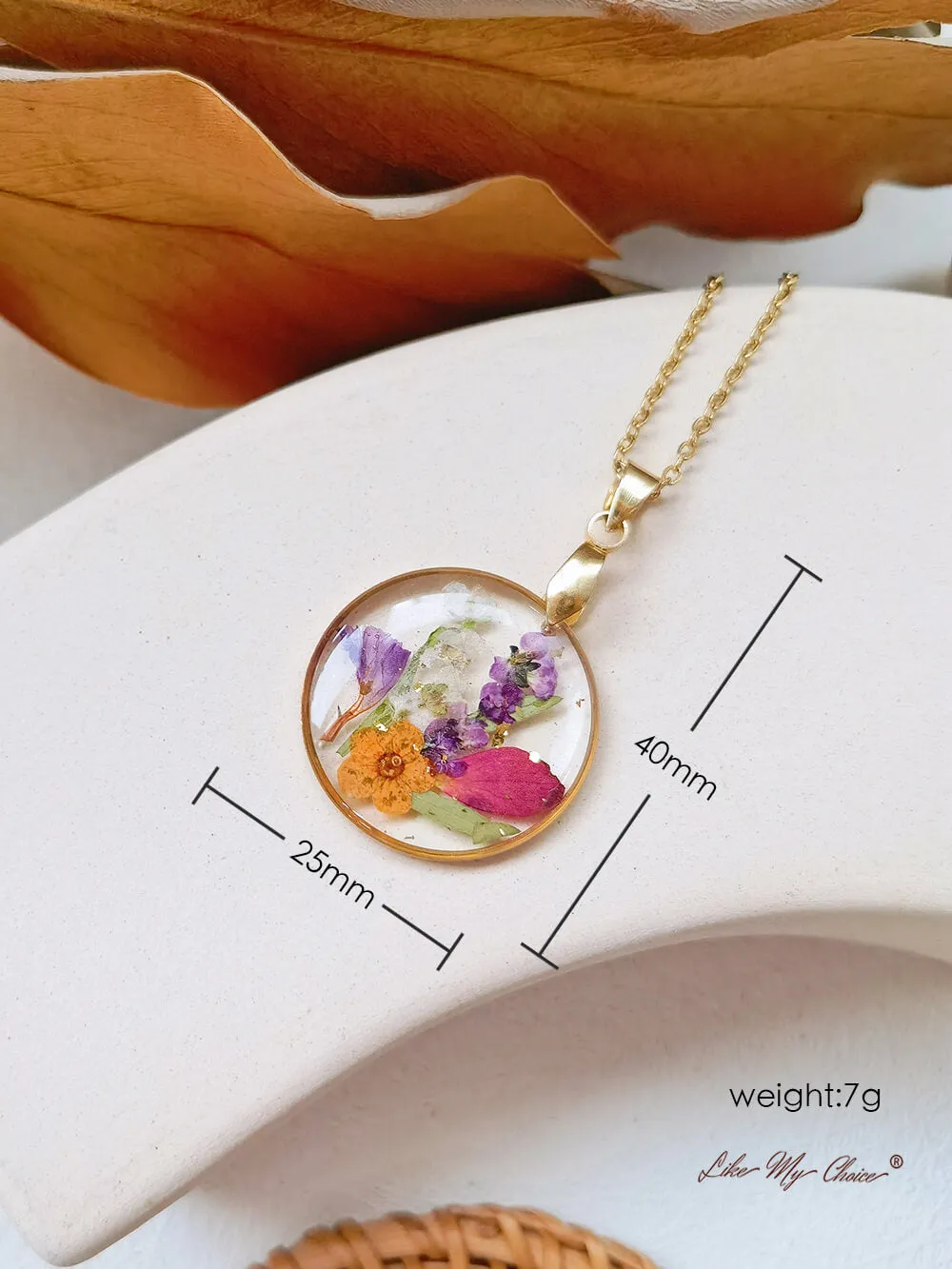 Handmade Birth Flower Bouquet Pressed Resin Pendant Necklaces-May flower sold by Like My Choice product image thumbnail 3