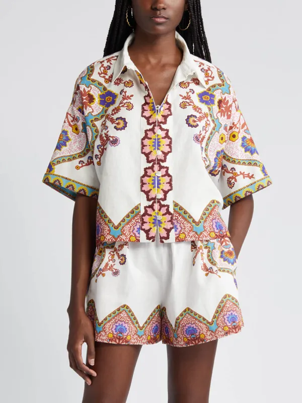 Ethnic Floral Print Shirt And Shorts Suit sold by Like My Choice