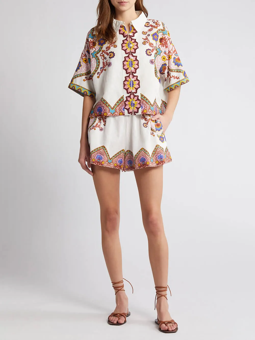 Ethnic Floral Print Shirt And Shorts Suit sold by Like My Choice product image thumbnail 5