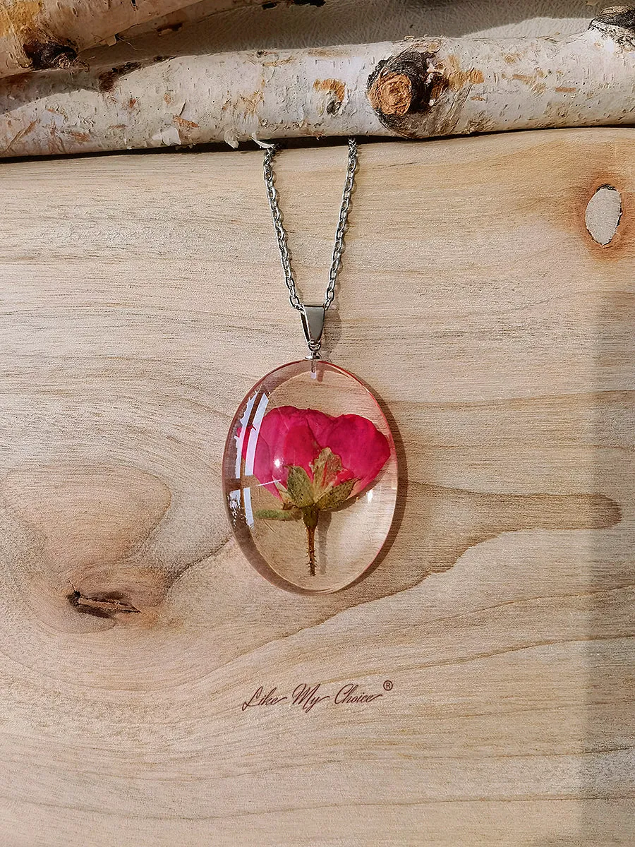 Pressed Flower Necklace - Rose Resin sold by Like My Choice product image thumbnail 5
