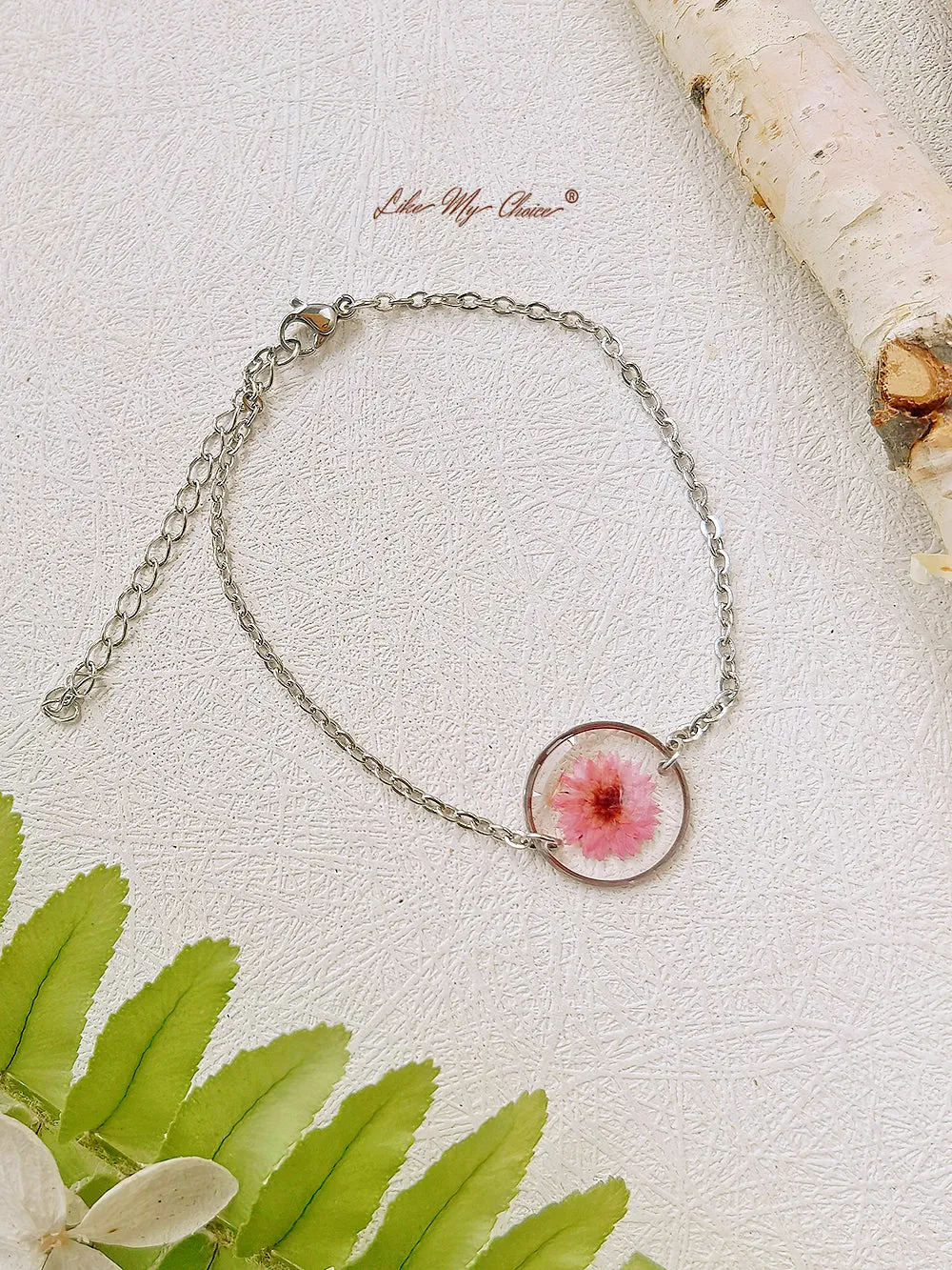 Cosmos Sulphureus Handmade Pressed Flower Resin Round Bracelet sold by Like My Choice product image thumbnail 3