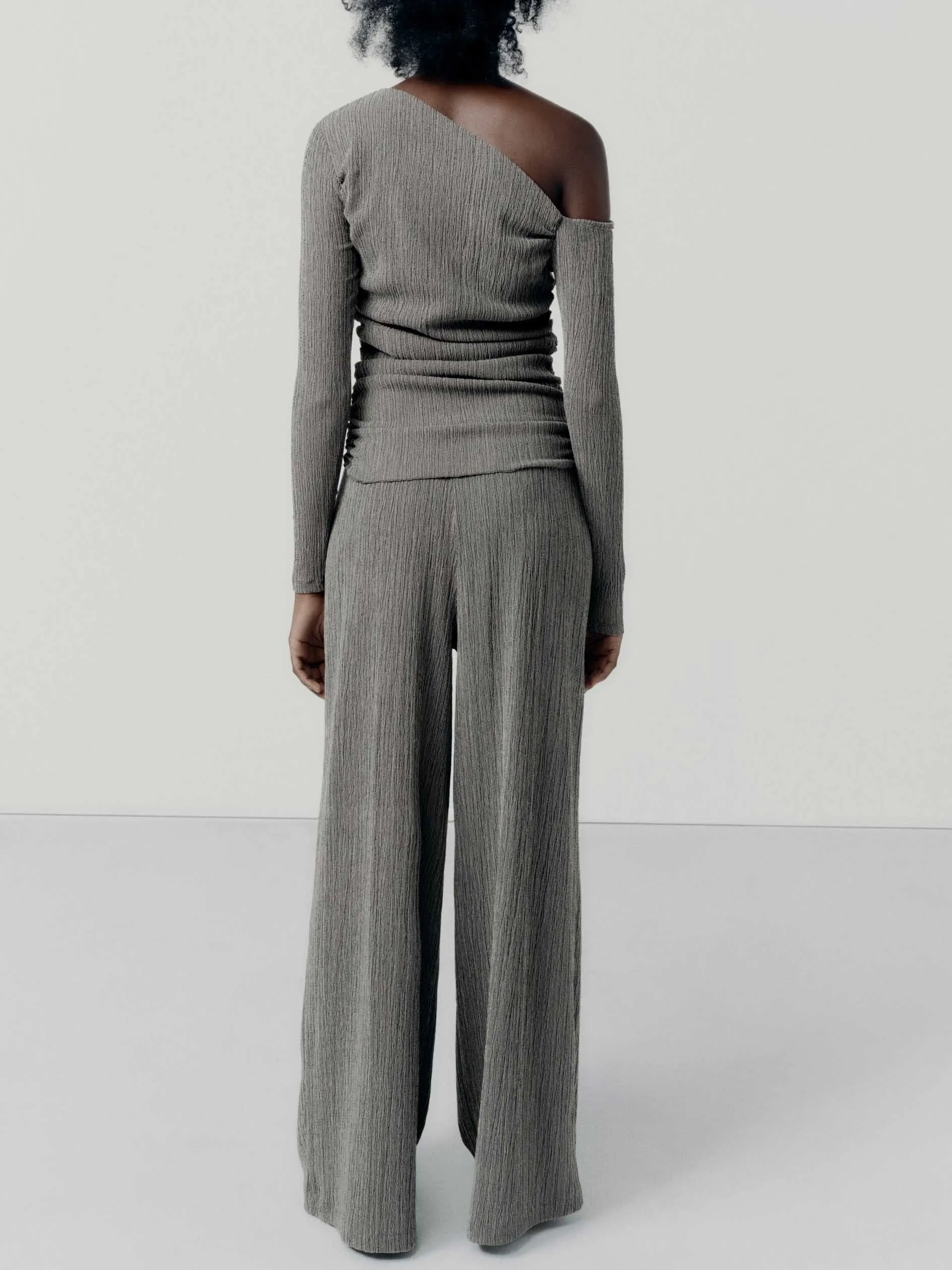 Fashion Textured Pleated Loose Wide Leg Pants sold by Like My Choice product image thumbnail 5