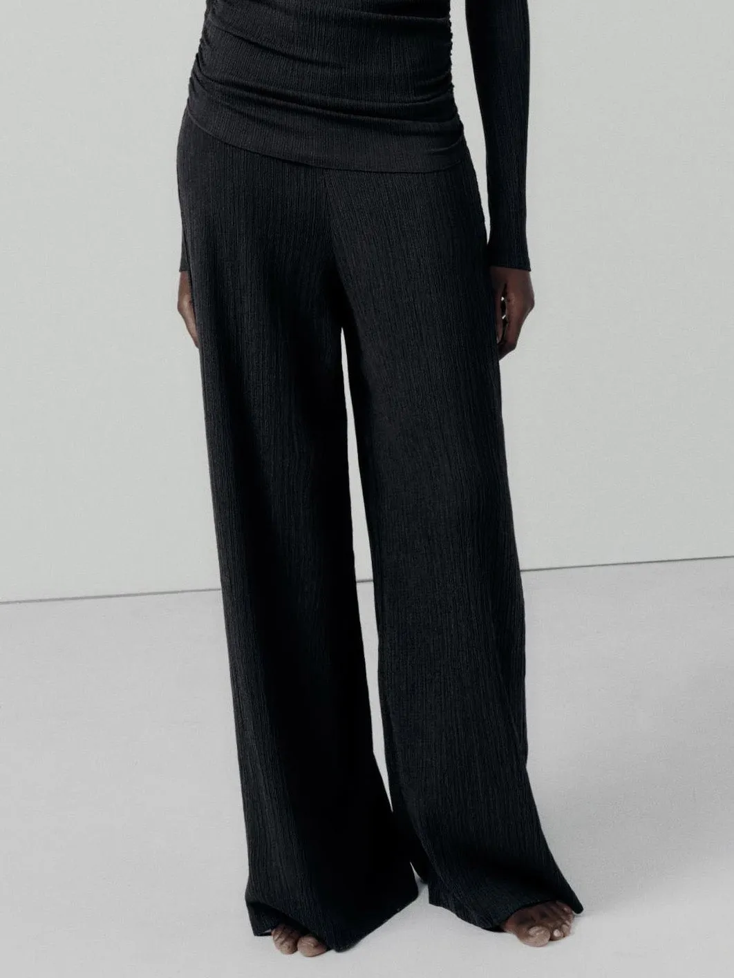 Fashion Textured Pleated Loose Wide Leg Pants sold by Like My Choice product image thumbnail 2
