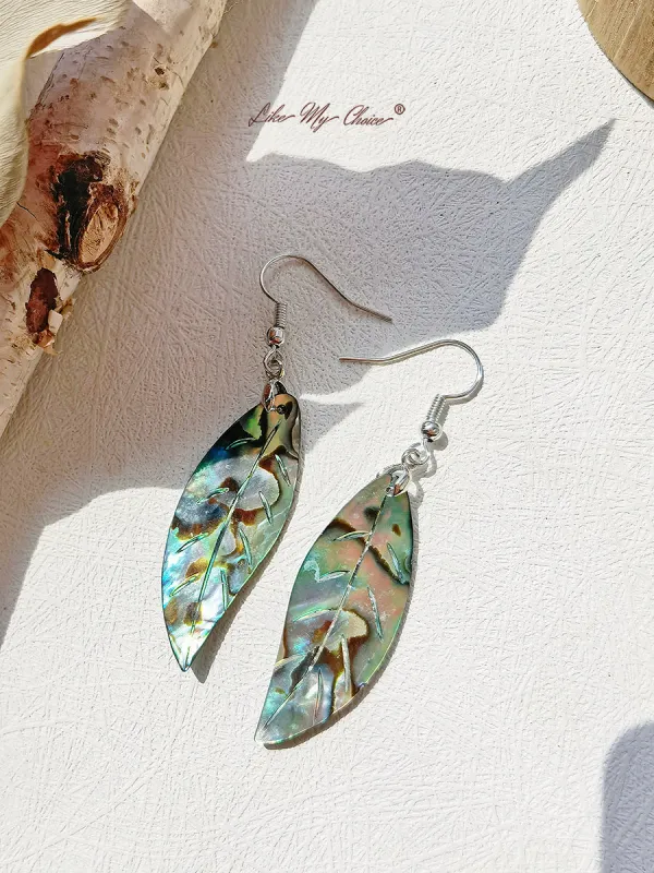 Sterling Silver Mother of Pearl Abalone Shell Peacock Earring sold by Like My Choice