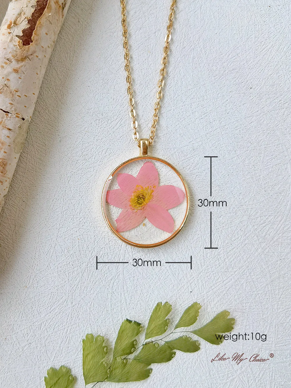 Forget-Me-Not Handmade Pressed Flower Necklace sold by Like My Choice product image thumbnail 4