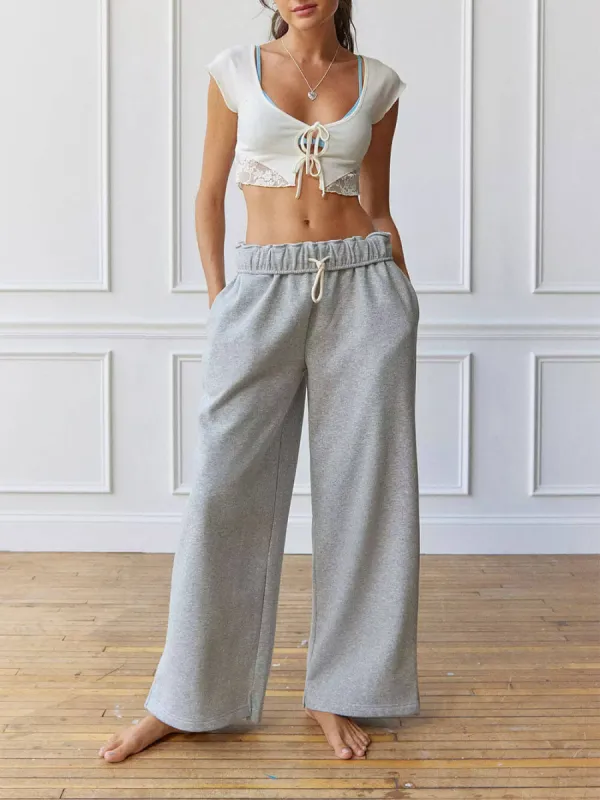 Casual And Lazy Style Home Wide Leg Pants sold by Like My Choice