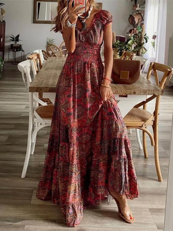 Bohemian Waisted Floral Print Dress sold by Like My Choice