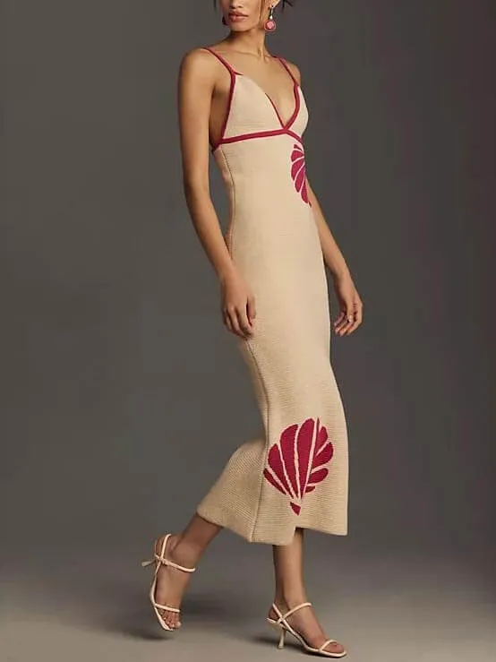Knitted Suspender Halterneck V-Neck Backless Sexy Midi Dress sold by Like My Choice product image thumbnail 2