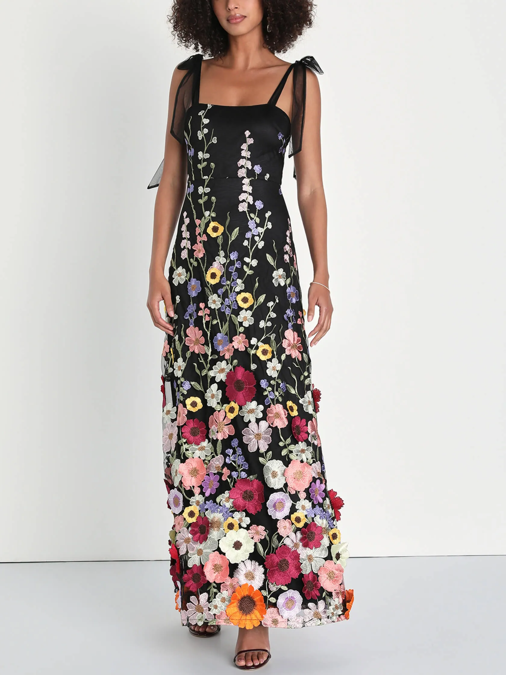 Exquisite Three-Dimensional Embroidered Flowers Sexy Maxi Dress sold by Like My Choice product image thumbnail 2