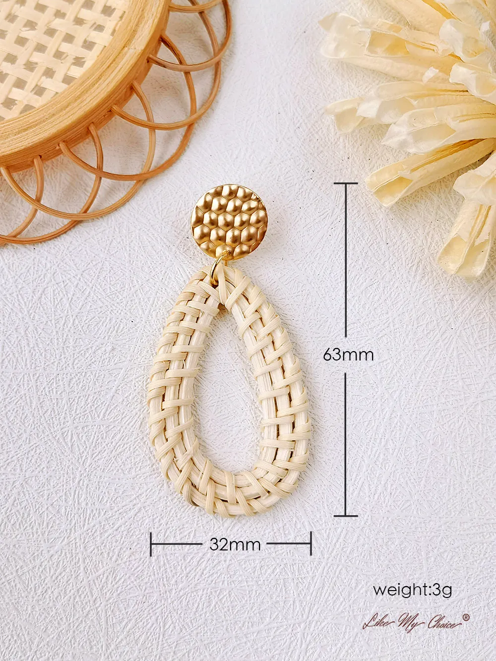 Bamboo and Rattan Handwoven Wooden Earrings sold by Like My Choice product image thumbnail 4