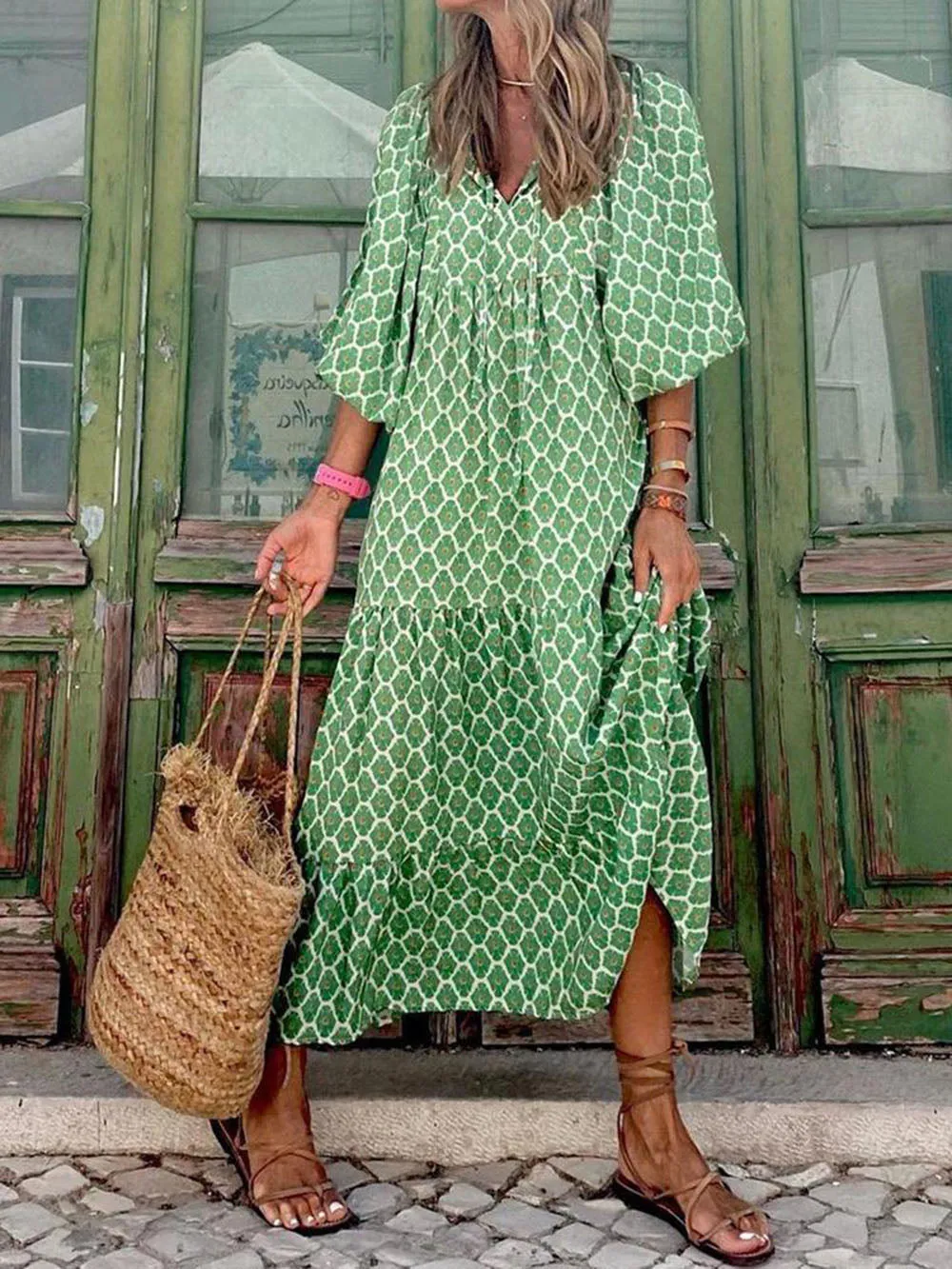 Bohemian Printed Maxi Dress sold by Like My Choice product image thumbnail 3