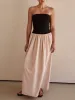 Strapless Black And Sand Paneled Maxi Dress sold by Like My Choice
